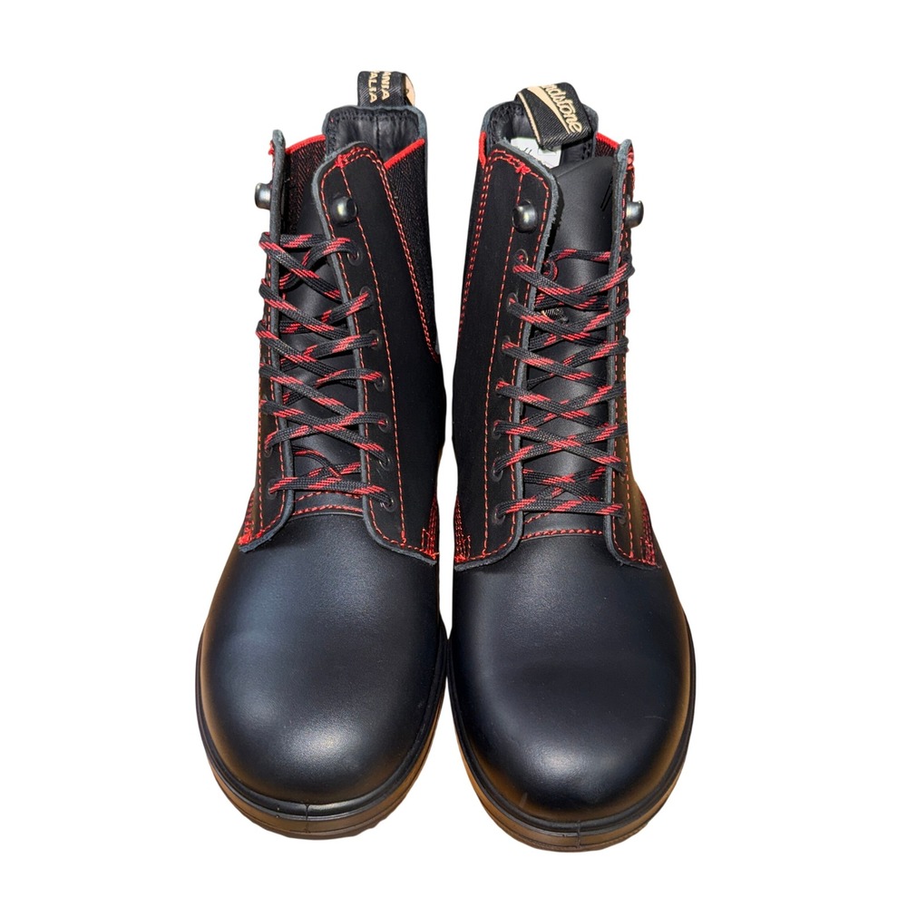 NEW Blundstone Lace-Up Boots Womens AU 5.5/ US 8.5 Black Leather Contrast Stitch - Picture 3 of 14
